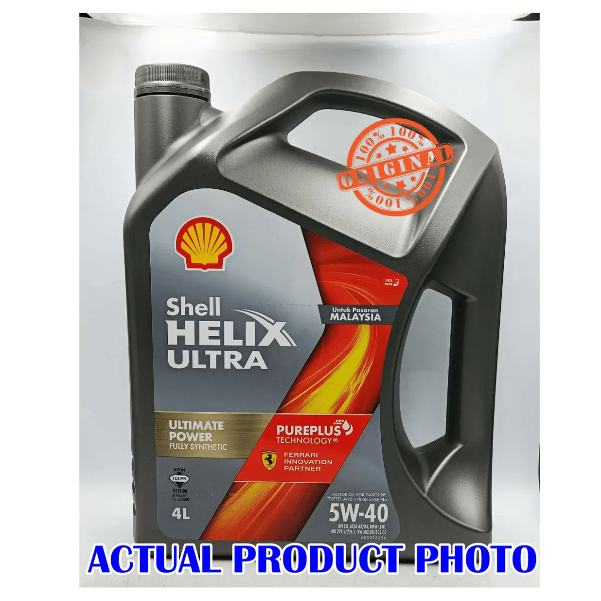 Original Engine Oil Shell Helix Ultra 5W-40 Fully Synthetic 4Liter API SP ACEA A3 B4 Minyak Hitam Kereta Turbo 5W40 - Image 5