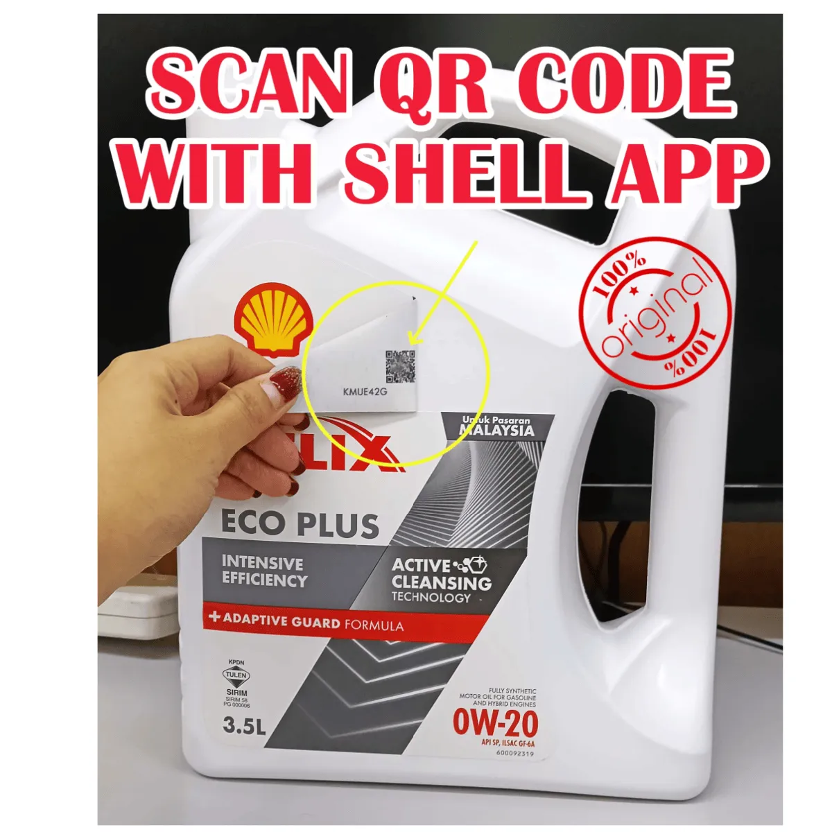 Original Shell Helix Eco 0W20 Engine Oil Fully Synthetic 3.5Liter Perodua Honda Toyota Axia Myvi Minyak Hitam Kereta - Image 4