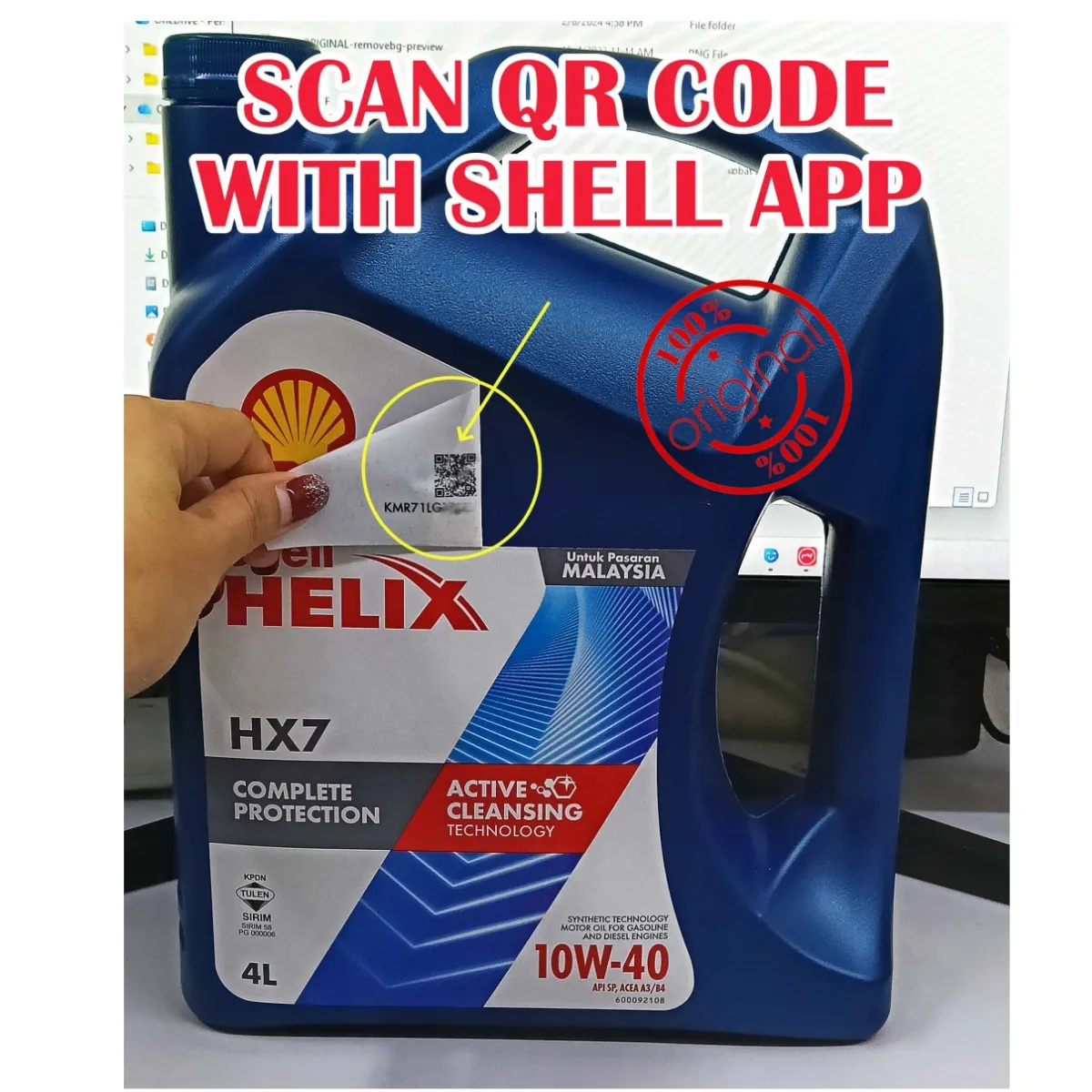 Original Engine Oil Shell Helix HX7 10W40 Semi Synthetic Proton Perodua Honda Toyota Minyak Enjin Hitam Kereta 10W-40 - Image 4