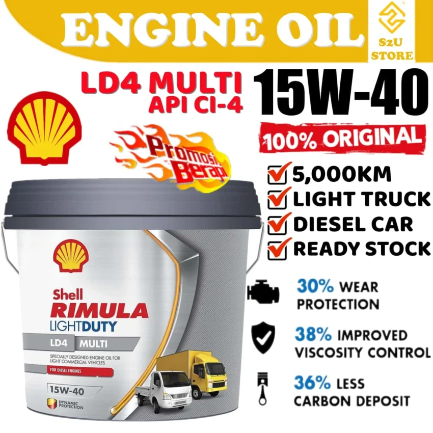 Original Shell Engine Oil 15W40 Rimula LD4 Multi Diesel Engine 7.5 ...