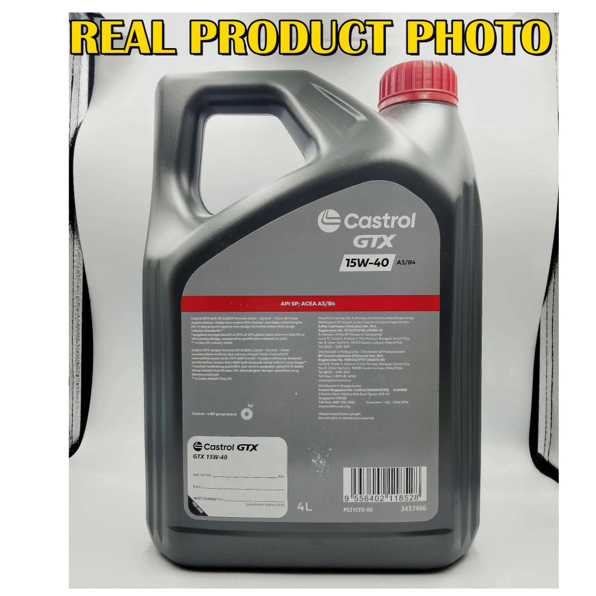 Original Engine Oil Castrol GTX Ultraclean 15W40 SN/CF ACEA A3/B3 4Liter Minyak Hitam Enjin Kereta 15W-40 - Image 7