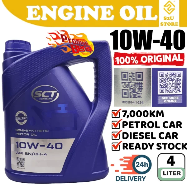 Original Mannol Engine Oil 10W40 Semi Synthetic Minyak Hitam Enjin Kereta Myvi Alza Vios Vellfire 4liter