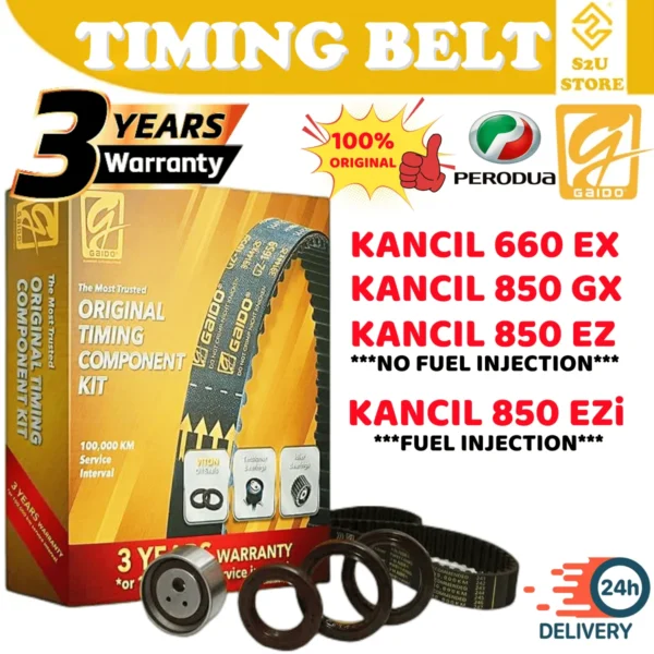 Original Gaido Timing Belt Perodua Kancil 660 850 EX GX EZ Ezi 99YU25 103Y19 Belting Kereta