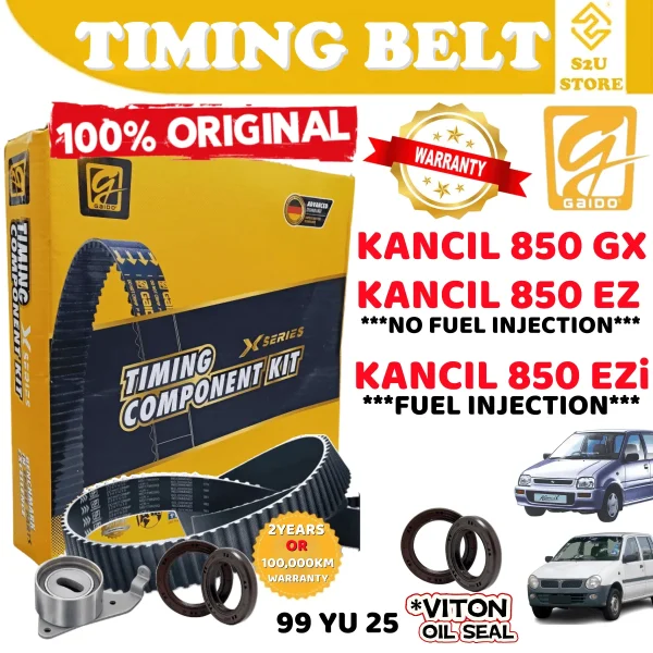 Original Gaido Timing Belt Perodua Kancil 660 850 EX GX EZ Ezi 99YU25 103Y19 Belting Kereta