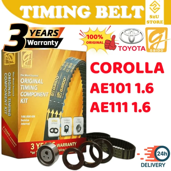 Original Gaido Timing Belt Toyota Corolla 1.6 AE101 AE111 117Y21 100,000KM Belting Kereta