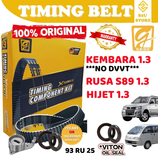 Original Gaido Timing Belt Perodua Kembara 1.3 J100 Rusa S89 Hijet 93RU25 Belting Kereta