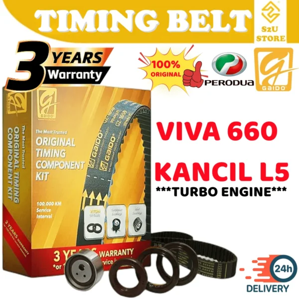 Original Gaido Timing Belt Perodua Viva 660 Kancil L5 Turbo 106Y25 Belting Kereta