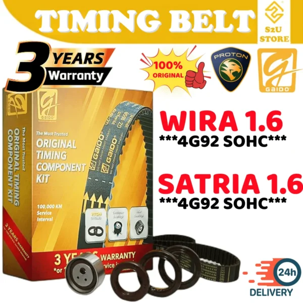 Original Gaido Timing Belt Proton Wira 1.6 117YU29 100,000KM Belting Kereta