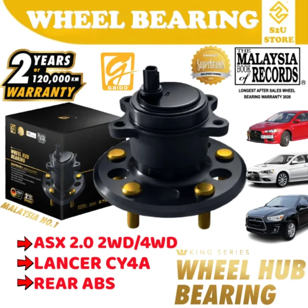 Gaido King Series Rear Wheel Bearing Hub Mitsubishi Lancer CY4A ASX 2.0 Belakang Bearin Tayar Kereta