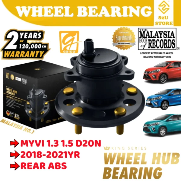 Gaido King Series Rear Wheel Bearing Hub Perodua Myvi D20N 1.3 1.5 Belakang Bearin Tayar Kereta