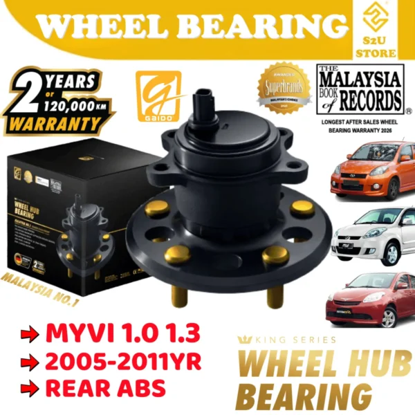 Gaido King Series Rear Wheel Bearing Hub Perodua Myvi Old 1.0 1.3 05-11YR Belakang Bearin Tayar Kereta