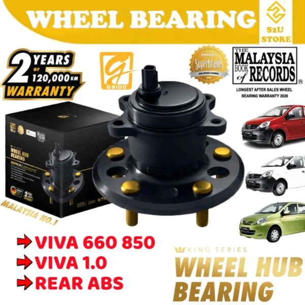 Gaido King Series Rear Wheel Bearing Hub Perodua Viva 660 850 1.0 Belakang Bearin Tayar Kereta