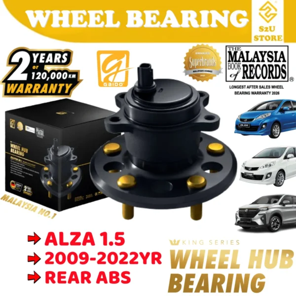 Gaido King Series Rear Wheel Bearing Hub Perodua Alza 1.5 Belakang Bearin Tayar Kereta