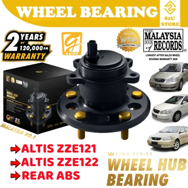 Gaido King Series Rear Wheel Bearing Hub Toyota Altis ZZE121 ZZE122 Belakang Bearin Tayar Kereta