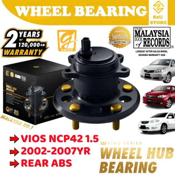 Gaido King Series Rear Wheel Bearing Hub Toyota Vios NCP42 1.5 Belakang Bearin Tayar Kereta