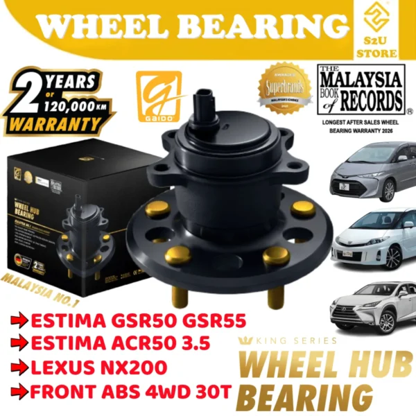Gaido King Series Front Rear Wheel Bearing Hub Toyota Estima GSR50 Lexus NX200 Depan Belakang Bearin Tayar Kereta