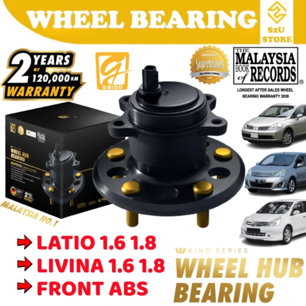 Gaido King Series Front Rear Wheel Bearing Hub Nissan Latio Livina 1.6 1.8 Depan Belakang Bearin Tayar Kereta