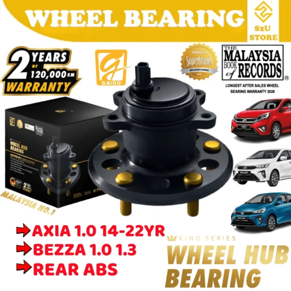 Gaido King Series Rear Wheel Bearing Hub Perodua Axia 1.0 Bezza 1.0 1.3 Belakang Bearin Tayar Kereta