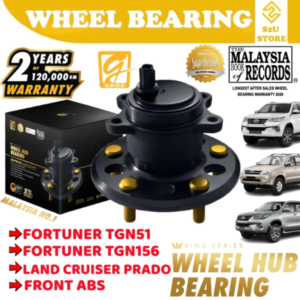 Gaido King Series Front Wheel Bearing Hub Toyota Fortuner TGN51 Land Cruiser Prado Depan Bearin Tayar Kereta
