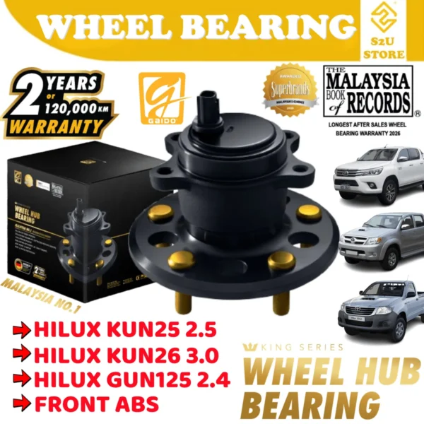 Gaido King Series Front Wheel Bearing Hub Toyota Hilux Kun25 Kun26 Gun125 Depan Bearin Tayar Kereta