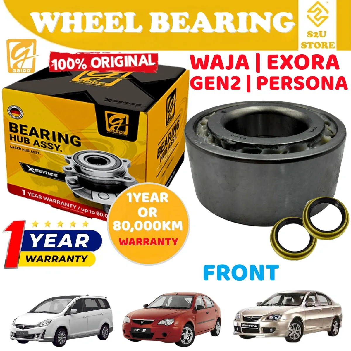 Gaido Front Rear Wheel Bearing Hub Proton Waja Gen2 Satria Neo Persona Depan Belakang Bearin Tayar Kereta - Image 3