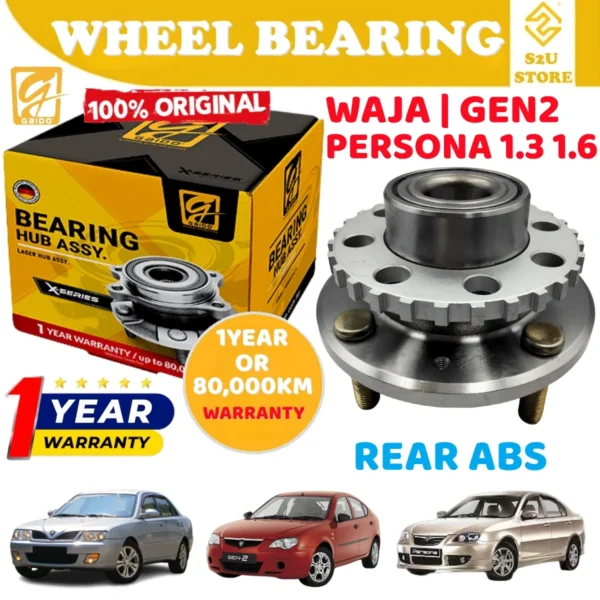 Gaido Front Rear Wheel Bearing Hub Proton Waja Gen2 Persona 1.3 1.6 Depan Belakang Bearin Tayar Kereta