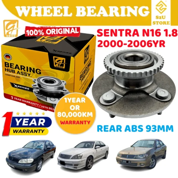 Gaido Front Rear Wheel Bearing Hub Nissan Sentra N16 1.8 Depan Belakang Bearin Tayar Kereta