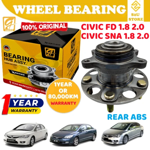 Gaido Front Rear Wheel Bearing Hub Honda Civic SNA FD 1.8 2.0 Depan Belakang Bearin Tayar Kereta