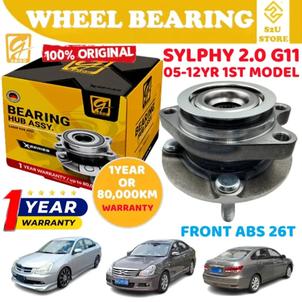 Gaido Front Rear Wheel Bearing Hub Nissan Sylphy 2.0 G11 1ST Model Depan Belakang Bearin Tayar Kereta