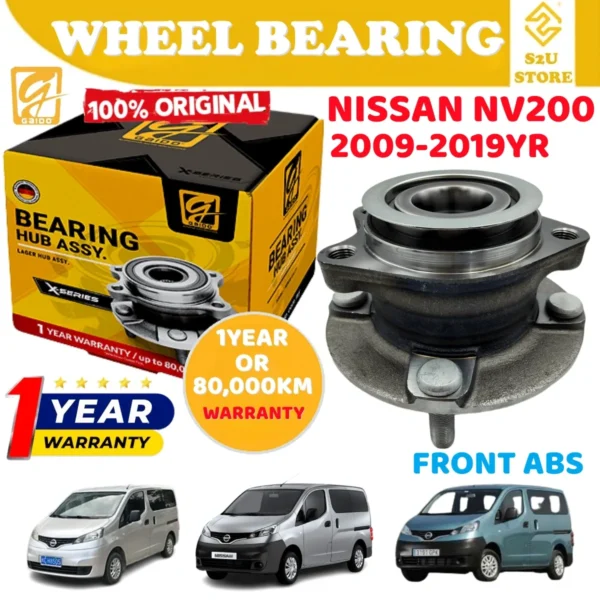 Gaido Front Rear Wheel Bearing Hub Nissan NV200 2009-2019YR Depan Belakang Bearin Tayar Kereta