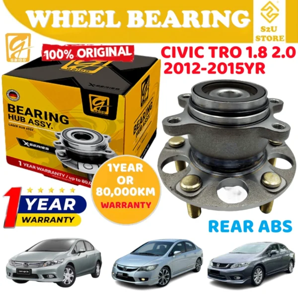 Gaido Front Rear Wheel Bearing Hub Honda Civic TRO 1.8 2.0 Depan Belakang Bearin Tayar Kereta