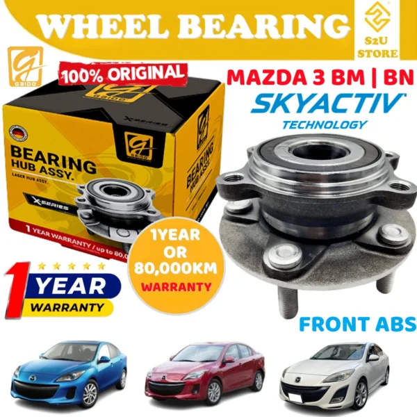 Gaido Front Rear Wheel Bearing Hub Mazda 3 BM BN Skyactiv Depan Belakang Bearin Tayar Kereta