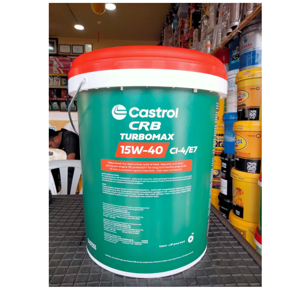 Original Engine Oil Castrol CRB Turbomax 15W40 CH-4 Diesel Truck Tractor Excavator Backhoe - Image 3