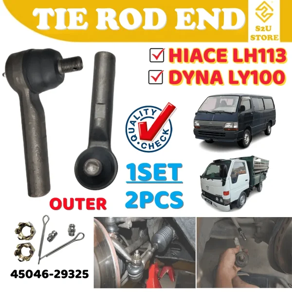 Steering Rack Tie Rod End Outer Inner Toyota Dyna LY100 Hiace Kepala Ball Joint Tayar Kereta
