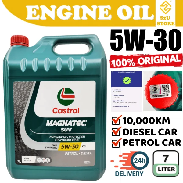 Car Engine Oil Castrol Magnatec SUV 5W30 Fully Synthetic Toyota Honda Nissan Minyak Hitam Kereta