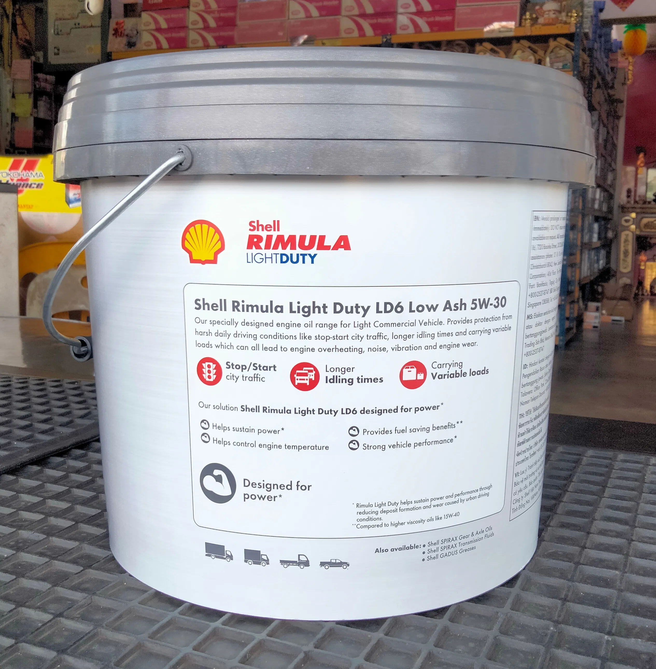 Original Shell Engine Oil 5W30 Rimula LD6 Low ASH Diesel 8L Light Truck Hilux 4WD Minyak Hitam - Image 3