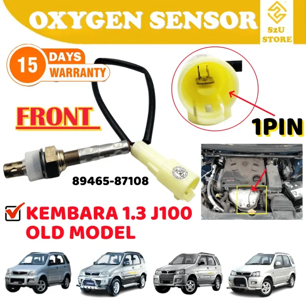 Front Oxygen Sensor O2 Sensor Exhaust Perodua Kembara 1.3 J100 Old Model 1pin Depan 89465-87108