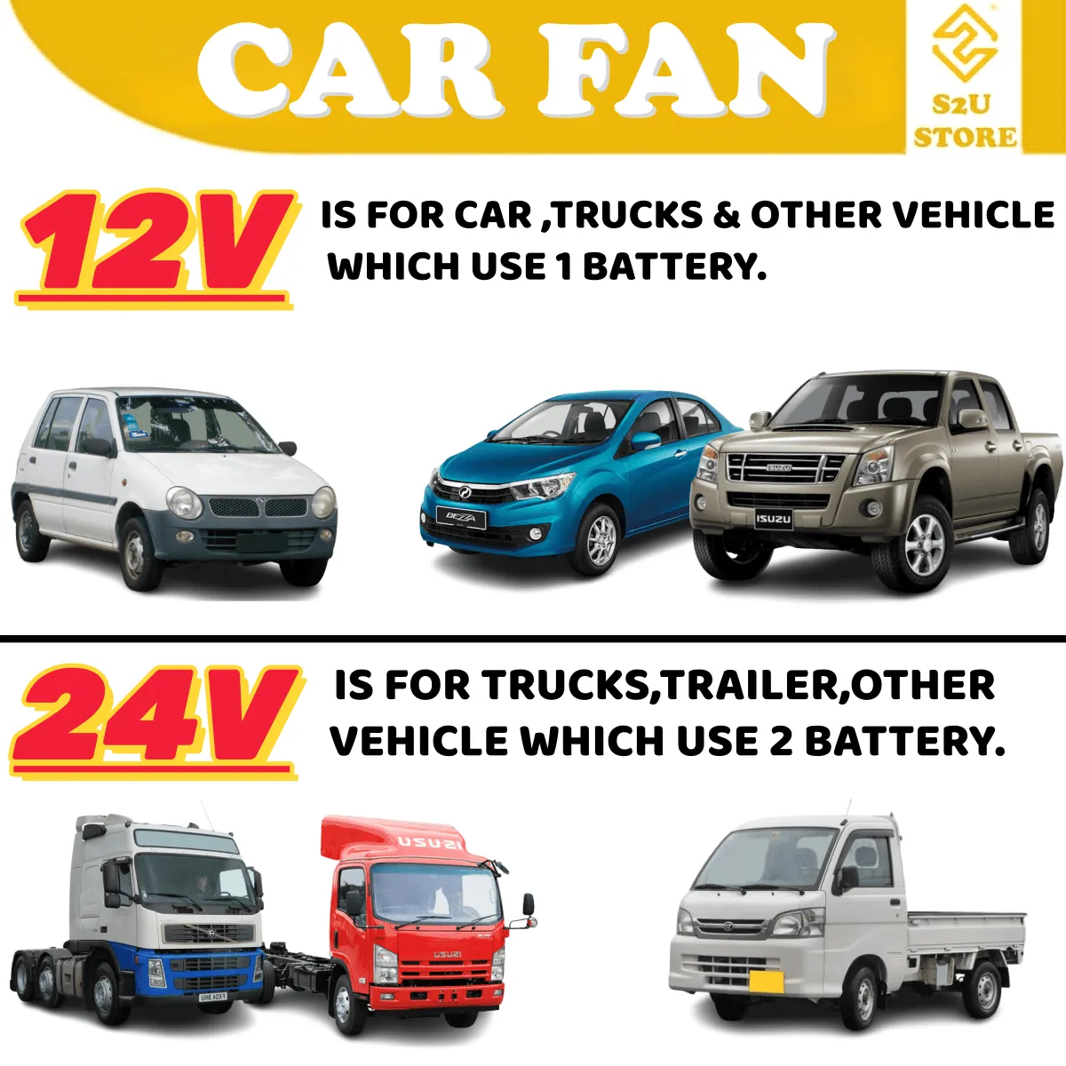 Car Oscillating Fan Car Lorry Truck DC 12 24V Fan 8 Inch Kipas Angin Lori Kepit Kereta Backhoe - Image 2