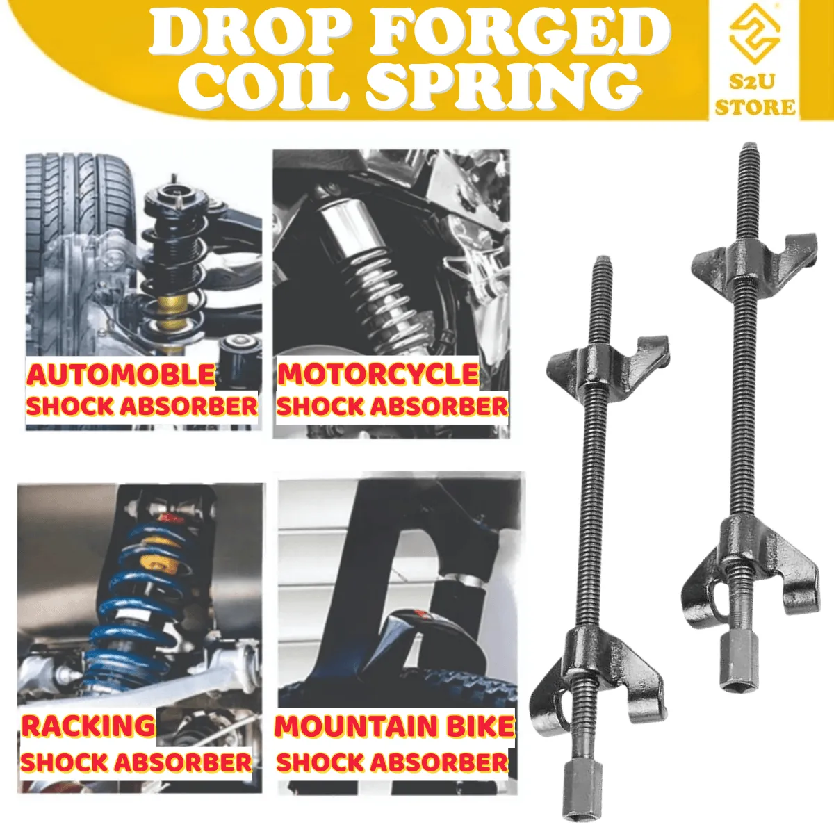 Heavy Duty Drop Forged Coil Spring Compressor 280mm 380mm Suspension Clamp Longge Auto Strut - Image 2