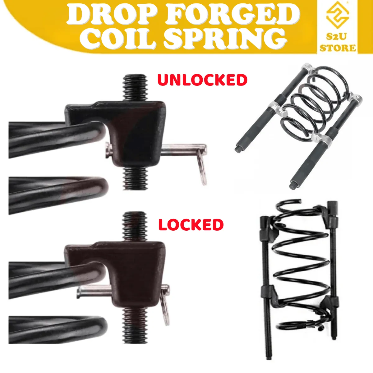 Heavy Duty Drop Forged Coil Spring Compressor 280mm 380mm Suspension Clamp Longge Auto Strut - Image 3