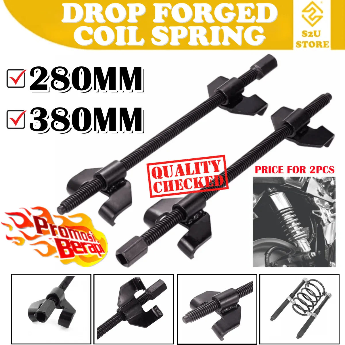 Heavy Duty Drop Forged Coil Spring Compressor 280mm 380mm Suspension Clamp Longge Auto Strut
