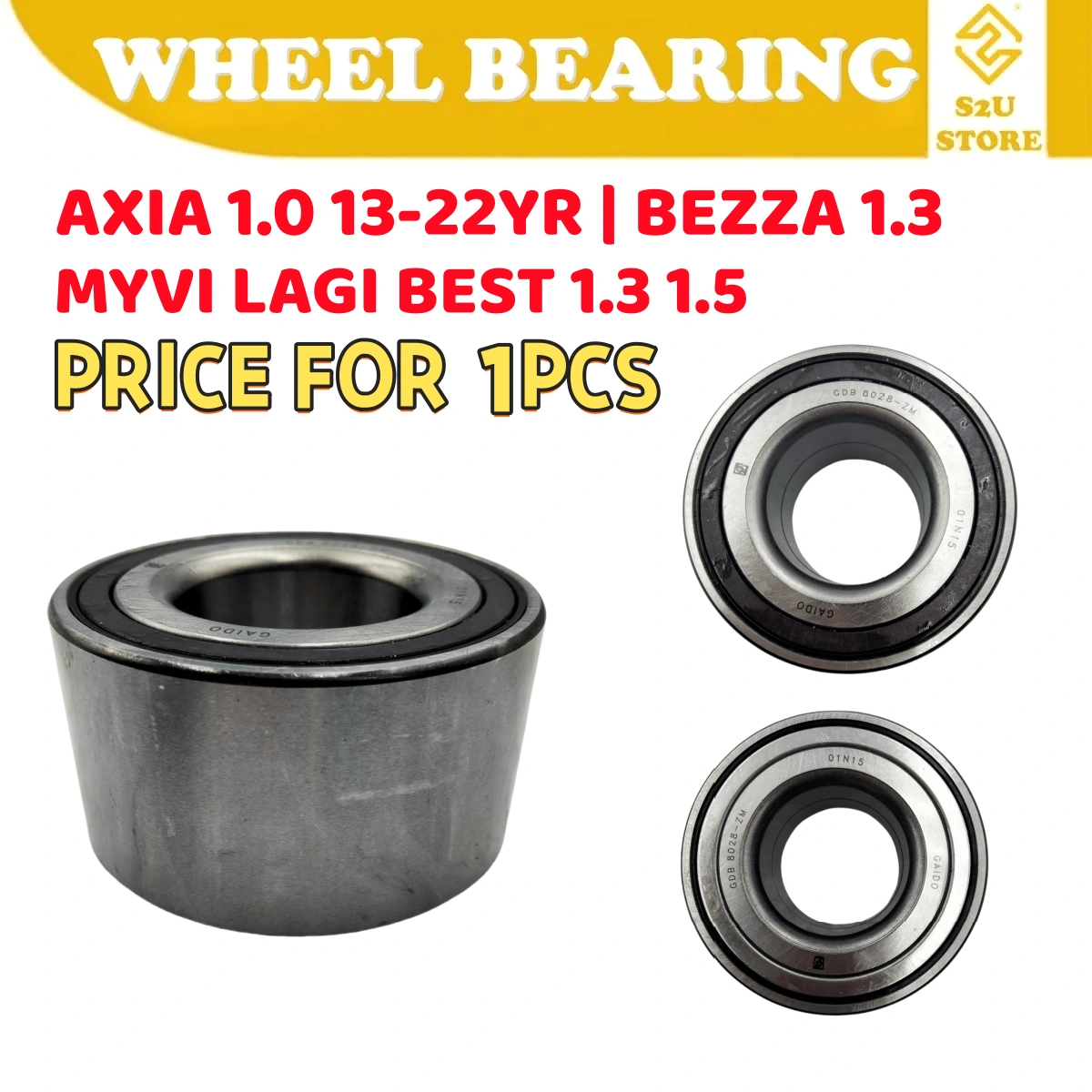 Gaido Front Wheel Bearing Hub Perodua Myvi Lagi best 1.3 1 .5 Axia Bezza Depan Bearin Tayar Kereta GDB8028-ZM - Image 2
