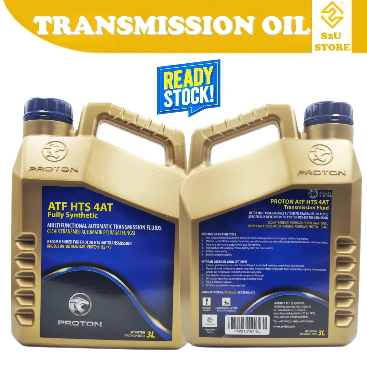 Original Gear Oil ATF 4AT HTS Auto Transmission Fluid Proton Saga VVT 2019 Minyak Gearbox Kereta - Image 3