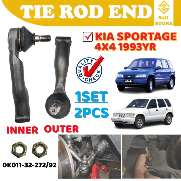 Steering Rack Tie Rod End Outer Inner Kia Sportage 4X4 1993YR Kepala Ball Joint Tayar Kereta