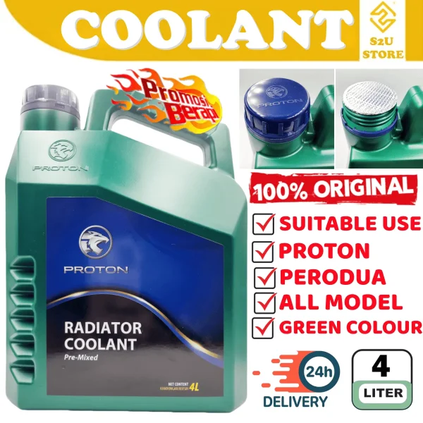 Original Proton Radiator Coolant Perodua Honda Nissan Mazda Ford Ubat Tangki Kereta 4Liter