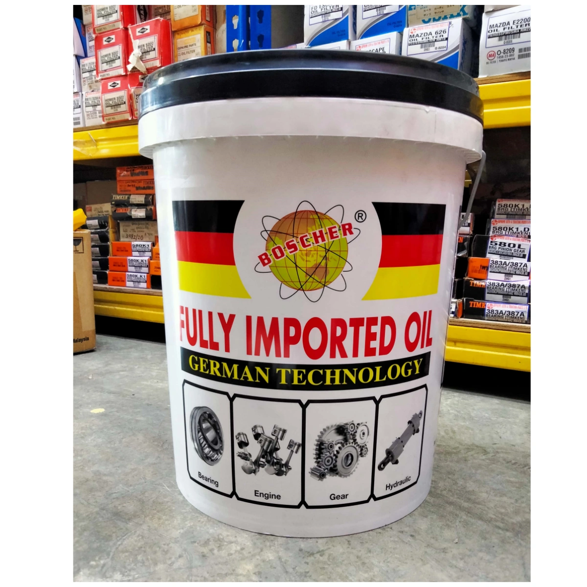 Boscher Turbo-King SAE 15W-40 18Liter For Diesel Enjin Truck Tractor Lori Minyak Hitam - Image 3