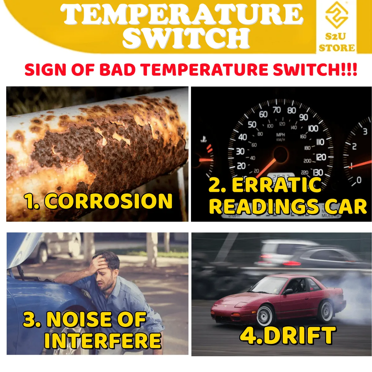 Temperature Fan Switch Thermo Sensor Water Proton Wira 1.3 1.5 Denso Type - Image 2