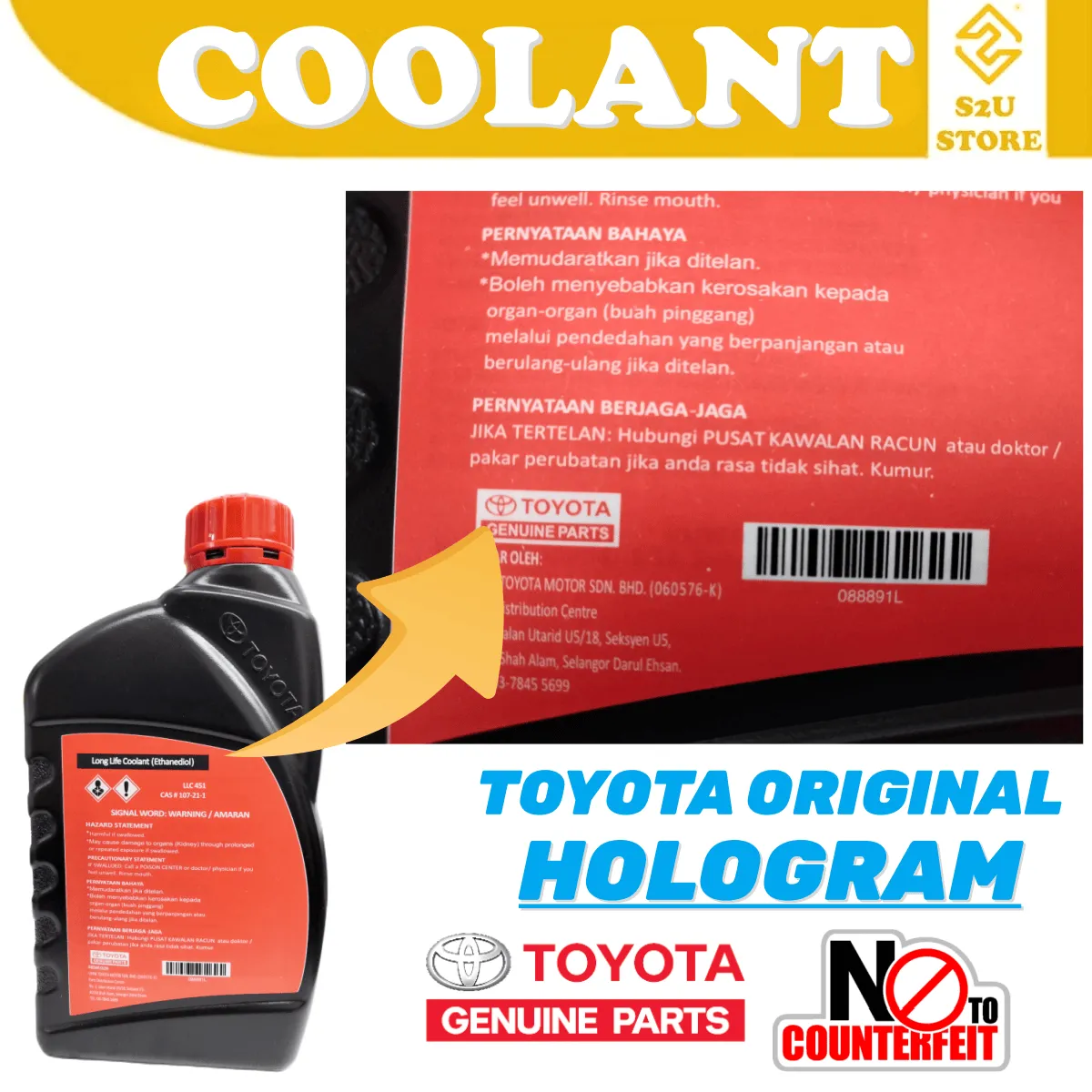 Original Toyota Long Life Radiator Coolant Proton Perodua Honda Nissan Ford Ubat Tangki Kereta - Image 4