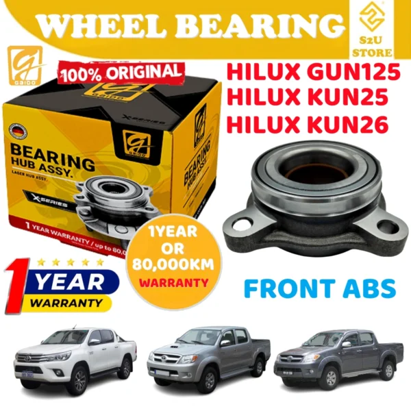 Gaido Front Wheel Bearing Hub Toyota Hilux Vigo Revo KUN25 GUN125 Depan Bearin Tayar Kereta