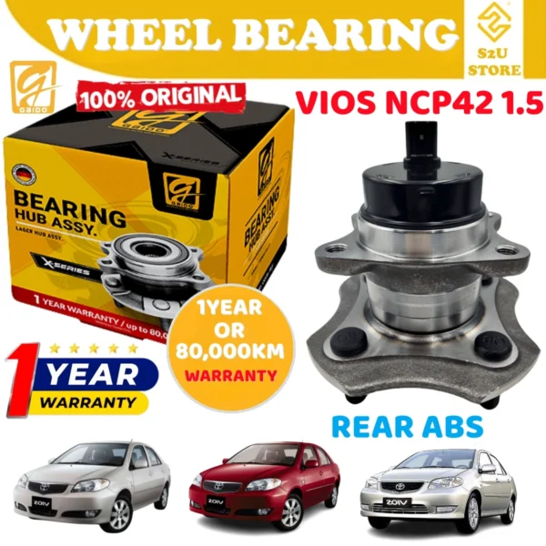 Gaido Front Rear Wheel Bearing Hub Toyota Vios NCP42 1.5 Depan Belakang Bearin Tayar Kereta